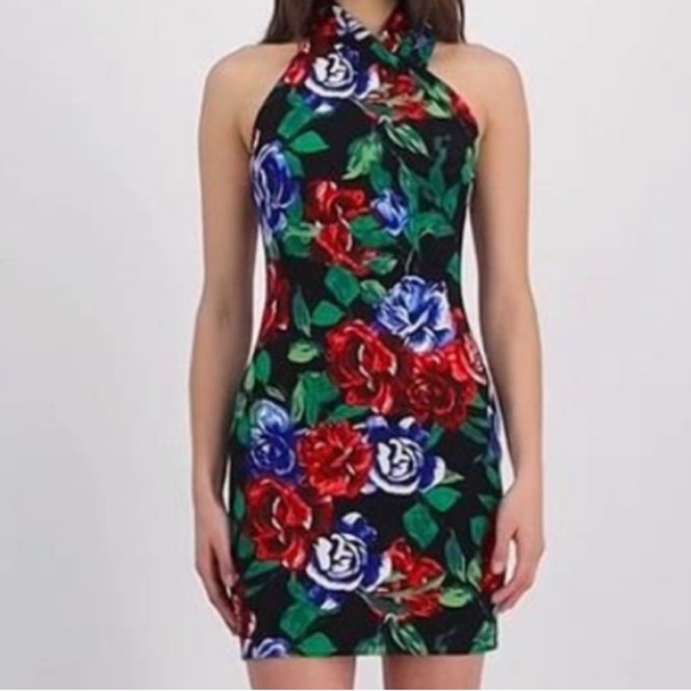 Rachel Strapless Dress with Vibrant Floral Pattern
